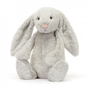 HUGE Jellycat Personalised Bashful Silver Bunny 51 CM X 21 CM, Jellycat USA | UX1730896