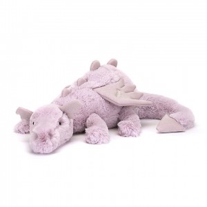 HUGE Jellycat Personalised Lavender Dragon 19 CM X 66 CM, Jellycat USA | PN1367850