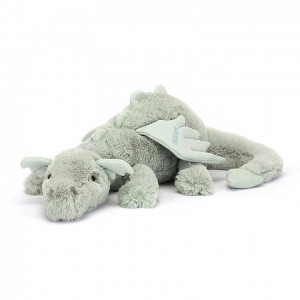 HUGE Jellycat Personalised Sage Dragon 19 CM X 66 CM, Jellycat USA | IE9386451