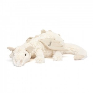 HUGE Jellycat Personalised Snow Dragon 19 CM X 66 CM, Jellycat USA | VZ1058497