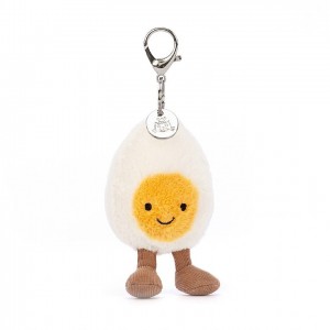 Jellycat Amuseable Happy Boiled Egg Bag Charm 18 CM X 7 CM, Jellycat USA | VR4308256