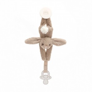 Jellycat Bashful Beige Dummy Holder 19 CM X 4 CM, Jellycat USA | YD6372184