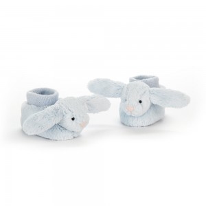 Jellycat Bashful Blue Bunny Booties 10 CM, Jellycat USA | JG1974326