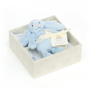 Jellycat Bashful Blue Bunny Gift Set 18 CM X 18 CM, Jellycat USA | LH5419067