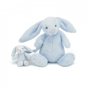 Jellycat Bashful Blue Bunny Musical Pull 23 CM, Jellycat USA | VK1568079