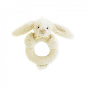 Jellycat Bashful Cream Bunny Ring Rattle 12 CM, Jellycat USA | AM8703561