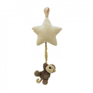 Jellycat Bashful Monkey Star Musical Pull 28 CM, Jellycat USA | RX5810264