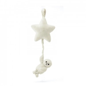 Jellycat Bashful Owl Star Musical Pull 12 CM X 17 CM, Jellycat USA | SQ3926841