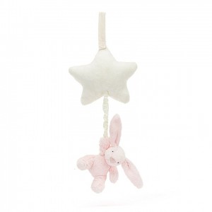 Jellycat Bashful Pink Bunny Star Musical Pull 28 CM X 19 CM, Jellycat USA | YF3162958