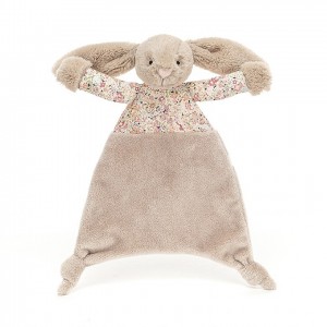 Jellycat Blossom Bea Beige Bunny Comforter 25 CM X 22 CM, Jellycat USA | VJ9780621