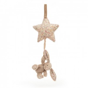 Jellycat Blossom Bea Beige Bunny Musical Pull 28 CM X 19 CM, Jellycat USA | OE0472139