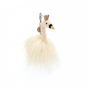 Jellycat Fancy Swan Bag Charm 15 CM X 7 CM, Jellycat USA | JW3572094