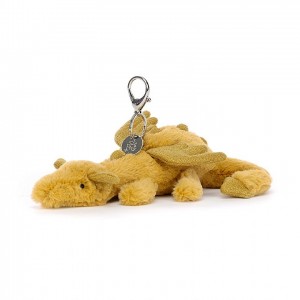 Jellycat Golden Dragon Bag Charm 12 CM X 22 CM, Jellycat USA | IP5934017