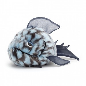 Jellycat Grumpy Fish Blue 14 CM X 22 CM, Jellycat USA | ZE2307948