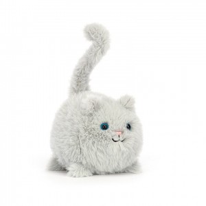 Jellycat Kitten Caboodle Grey 10 CM X 10 CM, Jellycat USA | LX7635841