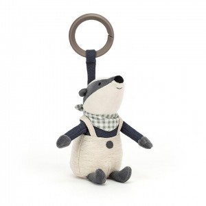 Jellycat Little Rambler Badger Rattle 14 CM X 7 CM, Jellycat USA | WA0934561