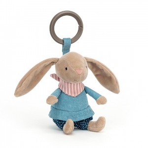 Jellycat Little Rambler Bunny Rattle 14 CM X 7 CM, Jellycat USA | WS1302679