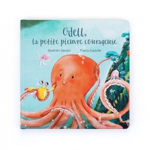 Jellycat Odell La Petite Pieuvre Courageuse Livre 23 CM X 23 CM, Jellycat USA | CM9413578