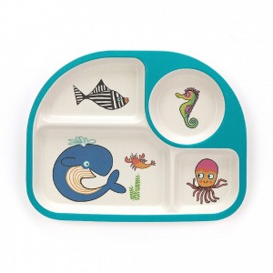 Jellycat Sea Tails Bamboo Divided Plate 26 CM X 21 CM, Jellycat USA | YN5498132