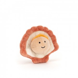 Jellycat Sensational Seafood Scallop 8 CM X 10 CM, Jellycat USA | XO8563247