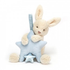 Jellycat Star Bunny Blue Musical Pull 28 CM X 7 CM, Jellycat USA | JF0762598