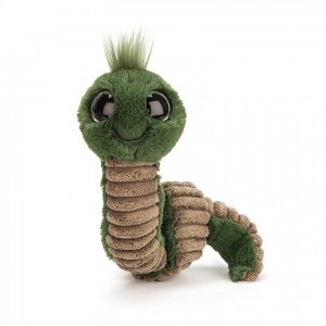 Jellycat Wiggly Worm Green 16 CM X 7 CM, Jellycat USA | WB5470162