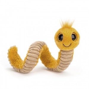 Jellycat Wiggly Worm Yellow 16 CM X 7 CM, Jellycat USA | UR1726053