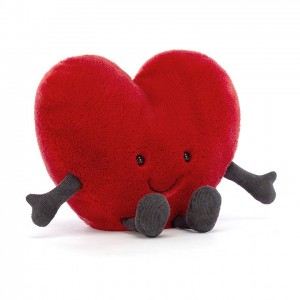 LARGE Jellycat Amuseable Red Heart 17 CM X 19 CM, Jellycat USA | YJ1524908