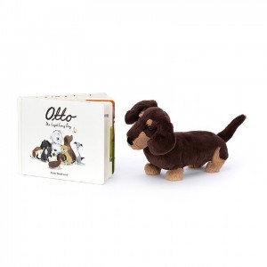 LARGE Jellycat Otto the Loyal Long Dog Book and Otto Sausage Dog, Jellycat USA | GE6081247