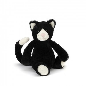 MEDIUM Jellycat Bashful Black and White Kitten 31 CM, Jellycat USA | AC2967013