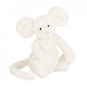 MEDIUM Jellycat Bashful Cream Mouse 31 CM X 12 CM, Jellycat USA | AN9325874