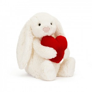 MEDIUM Jellycat Bashful Red Love Heart Bunny 31 CM X 12 CM, Jellycat USA | WJ8236059