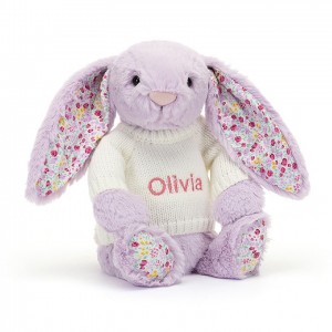 MEDIUM Jellycat Blossom Jasmine Bunny with Personalised Cream Jumper 31 CM X 12 CM, Jellycat USA | SC9104576