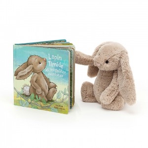 MEDIUM Jellycat Lapin Timide Et Ses Petites Aventures & Bashful Beige Bunny, Jellycat USA | NG8921476