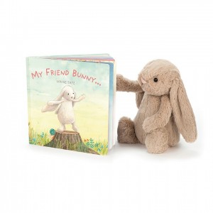 MEDIUM Jellycat My Friend Bunny Book and Bashful Beige Bunny, Jellycat USA | BR0971346