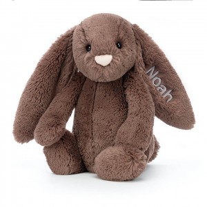 MEDIUM Jellycat Personalised Bashful Fudge Bunny 31 CM X 12 CM, Jellycat USA | OK9701328