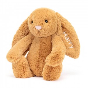 MEDIUM Jellycat Personalised Bashful Golden Bunny 31 CM X 12 CM, Jellycat USA | AJ4601589