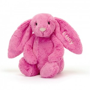 MEDIUM Jellycat Personalised Bashful Hot Pink Bunny 31 CM X 12 CM, Jellycat USA | HL7018695