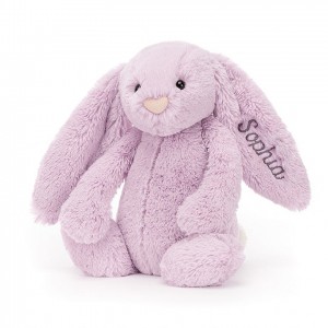 MEDIUM Jellycat Personalised Bashful Lilac Bunny 31 CM X 12 CM, Jellycat USA | DO8607945