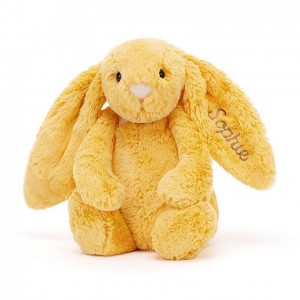 MEDIUM Jellycat Personalised Bashful Sunshine Bunny 31 CM X 12 CM, Jellycat USA | PU4860951