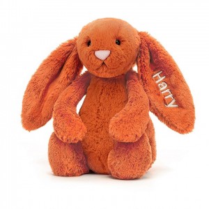 MEDIUM Jellycat Personalised Bashful Tangerine Bunny 31 CM X 12 CM, Jellycat USA | WH2094738