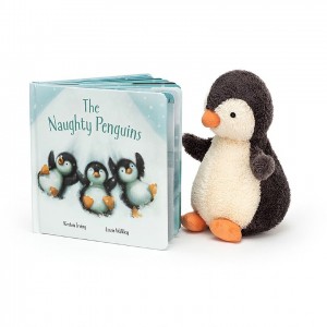 MEDIUM Jellycat The Naughty Penguins Book and Peanut Penguin, Jellycat USA | ZO9058672