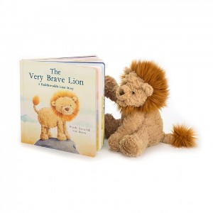 MEDIUM Jellycat The Very Brave Lion Book and Fuddlewuddle Lion, Jellycat USA | BP4695701