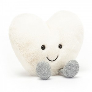 SMALL Jellycat Amuseable Cream Heart 11 CM X 12 CM, Jellycat USA | LD4260581