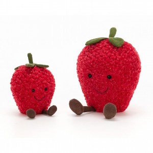 SMALL Jellycat Amuseable Strawberry 20 CM X 11 CM, Jellycat USA | NQ3857629