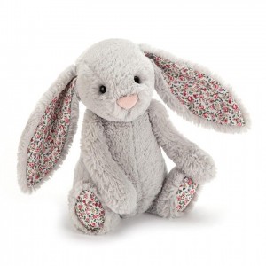 SMALL Jellycat Bashful Blossom Silver Bunny 18 CM, Jellycat USA | YP8264137