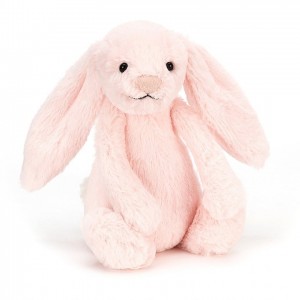 SMALL Jellycat Bashful Pink Bunny Rattle 18 CM X 9 CM, Jellycat USA | QP2136974