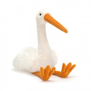 SMALL Jellycat Bobby Stork Baby 33 CM X 10 CM, Jellycat USA | DP6074918