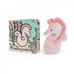 SMALL Jellycat If I Were A Seahorse Book and Sienna Seahorse, Jellycat USA | VG9708162