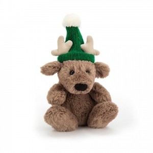 TINY Jellycat Poppet Reindeer 10 CM X 6 CM, Jellycat USA | XP8701649